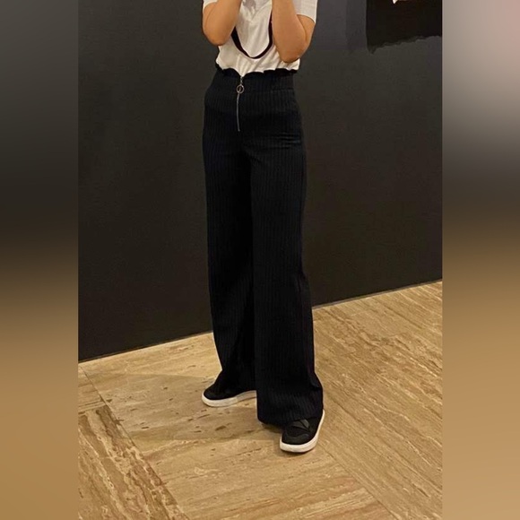 Bershka High Waist Wide Leg Pants with zipper - Picture 1 of 4